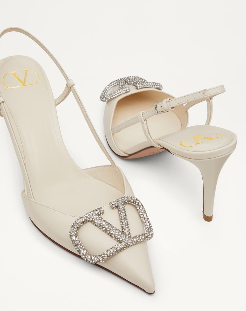 VLOGO SIGNATURE SLINGBACK PUMP IN CALFSKIN LEATHER 80MM - Image 3